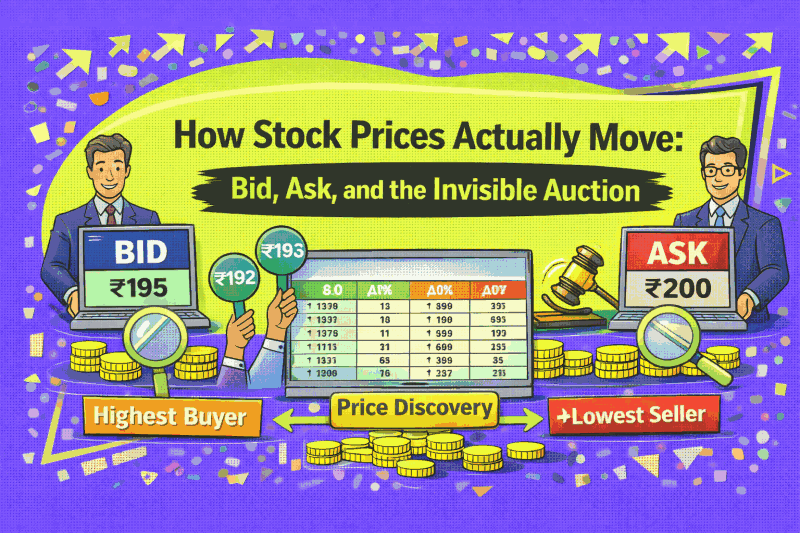 How Stock Prices Actually Move: Bid, Ask, and the Invisible Auction