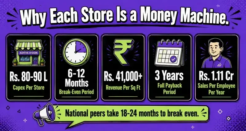 Aditya Vision store unit economics Aditya Vision store unit economics