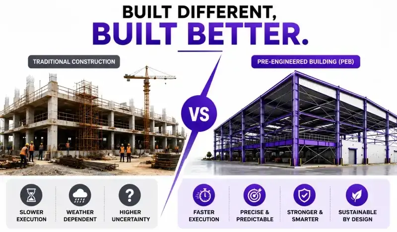 Traditional vs pre-engineered building (PEB) construction