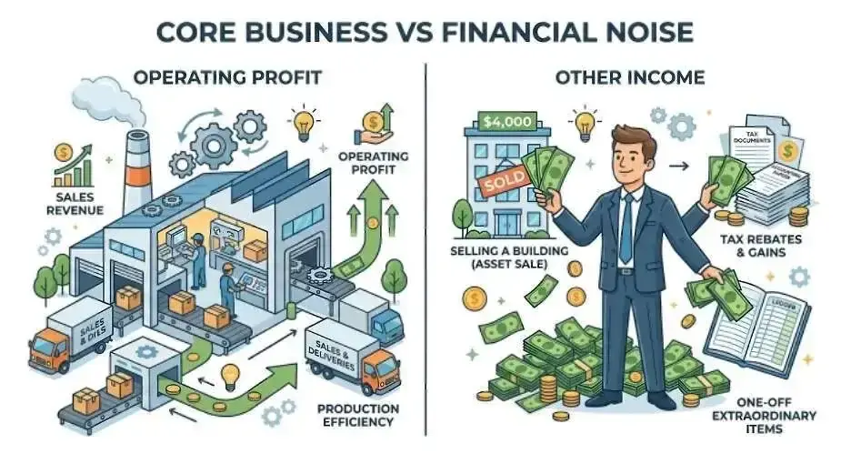 Core business vs financial noise